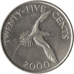 Бермудские острова 25 центов 2000 год