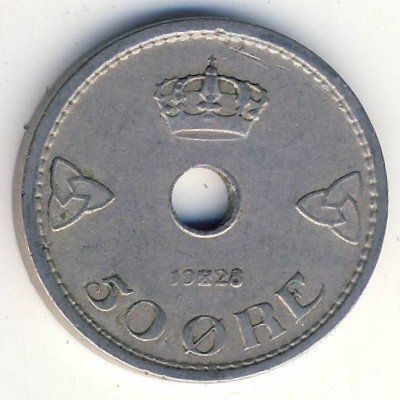 Норвегия 50 эре 1928 год