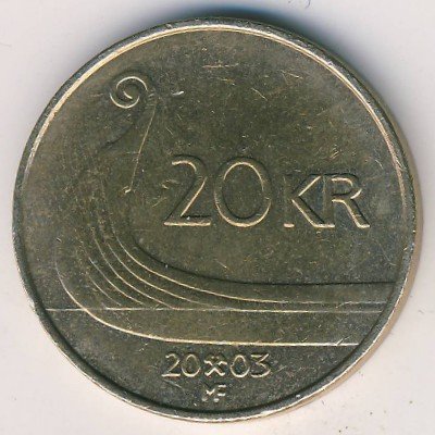 Норвегия 20 крон 2003 год - Король Харальд V