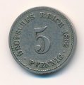 Германия 5 пфеннигов 1892 год (A)