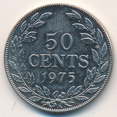 Либерия 50 центов 1975 год