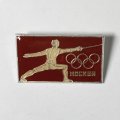 Значок &quot;Фехтование. Олимпийские игры 1980 Москва&quot; 
