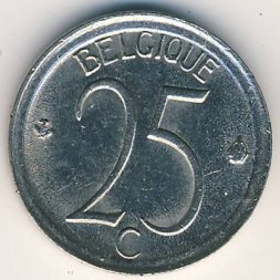 Бельгия 25 сантимов 1971 год BELGIQUE
