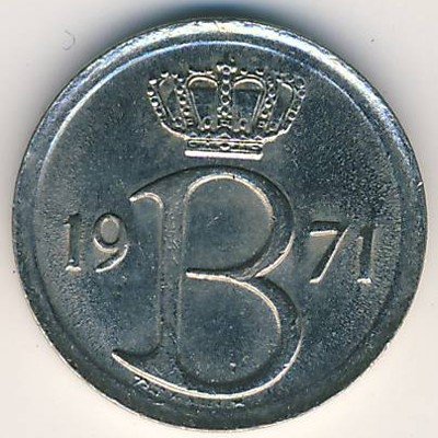 Бельгия 25 сантимов 1971 год BELGIQUE
