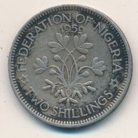 Монета Нигерия 2 шиллинга 1959 год