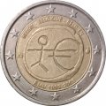Бельгия 2 евро 2009 год - 10 лет валютному союзу