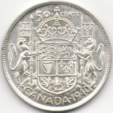 Канада 50 центов 1940 год