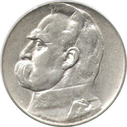 Польша 5 злотых 1935 год - Юзеф Пилсудский