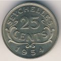 Сейшелы 25 центов 1954 год