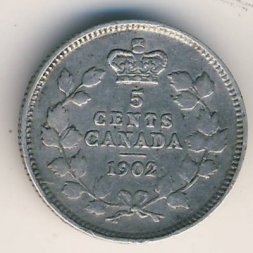 Канада 5 центов 1902 год