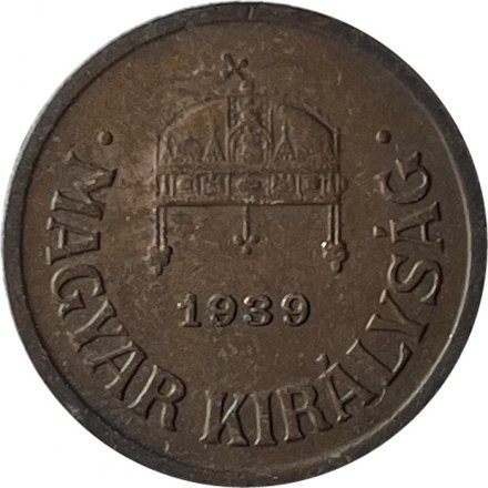 Венгрия 2 филлера 1939 год