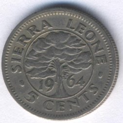 Сьерра-Леоне 5 центов 1964 год