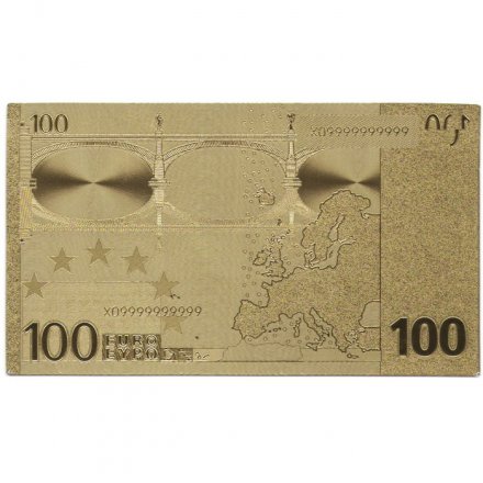 Сувенирная банкнота Евросоюз 100 евро 2002 год (золотые) - aUNC