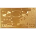 Сувенирная банкнота Евросоюз 100 евро 2002 год (золотые) - aUNC