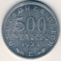 Веймарская республика 500 марок 1923 год (E)