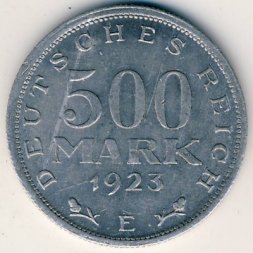 Веймарская республика 500 марок 1923 год (E)