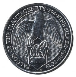 Великобритания 5 фунтов 2019 год - Звери Королевы - Сокол Плантагенетов