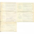 Набор из 5 отрезных чеков Государственного банка СССР 1961 год - aUNC