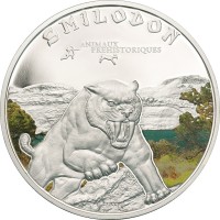 Монета Кот-д’Ивуар 1000 франков 2011 год - Саблезубый тигр