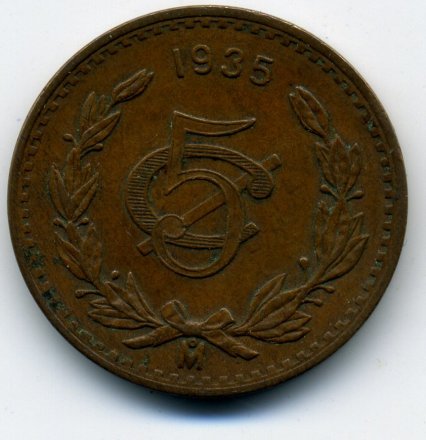 Мексика 5 сентаво 1935 год