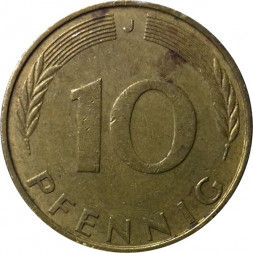 ФРГ 10 пфеннигов 1971 год - J