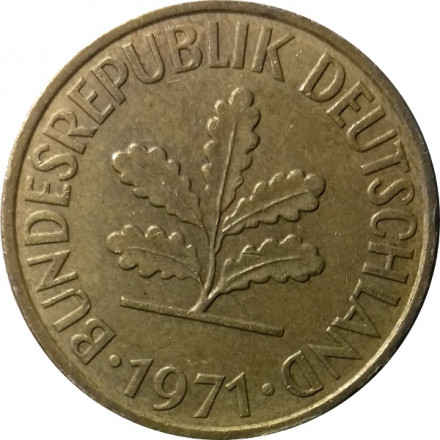 ФРГ 10 пфеннигов 1971 год - J
