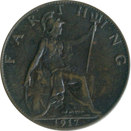 Великобритания 1 фартинг 1917 год