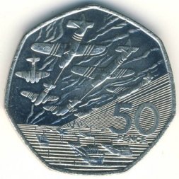 Великобритания 50 пенсов 1994 год - 50 лет высадки союзников в Нормандии (день D)