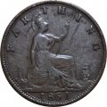 Великобритания 1 фартинг 1861 год