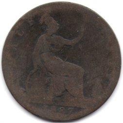 Великобритания 1/2 пенни 1887 год