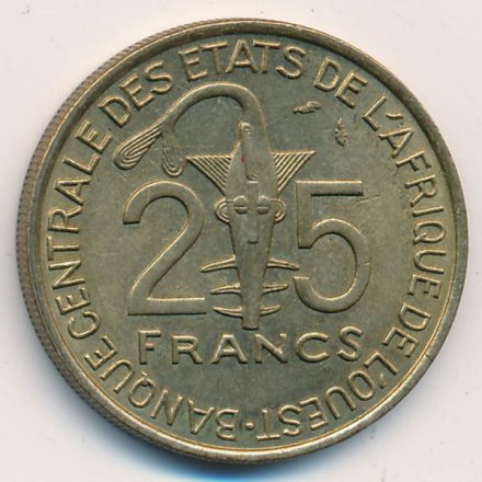 Западная Африка 25 франков 1978 год