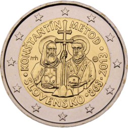 Словакия 2 евро 2013 год - Кирилл и Мефодий