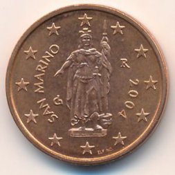 Сан-Марино 2 евроцента 2004 год