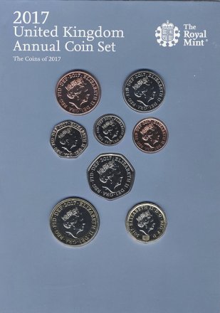 Годовой набор из 8 монет Великобритании 2017 год