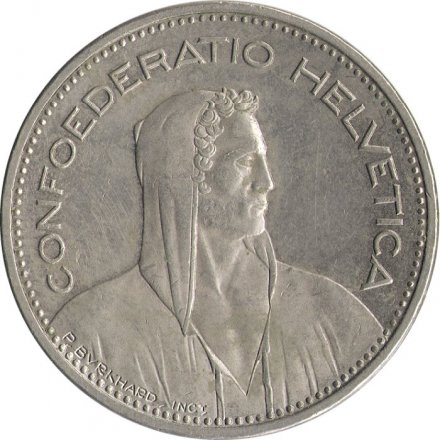 Швейцария 5 франков 1988 год