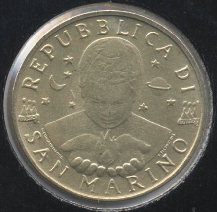 Сан-Марино 20 лир 1996 год - Фома Аквинский (San Tommaso D&#039;Acquino)
