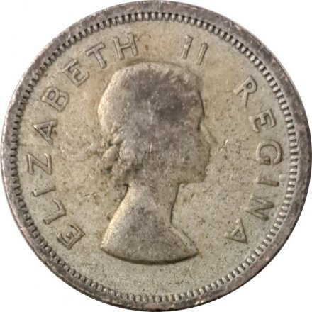 ЮАР 6 пенсов 1957 год