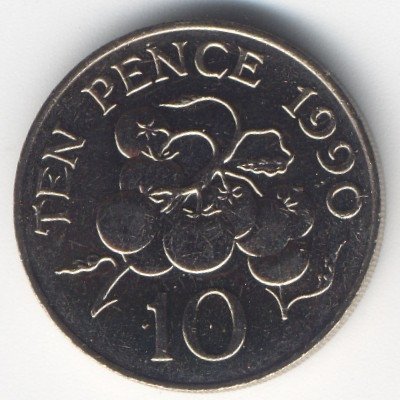 Гернси 10 пенсов 1990 год