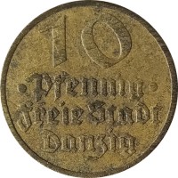 Данциг 10 пфеннигов 1932 год - VF