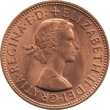 Великобритания 1 пенни 1967 год UNC