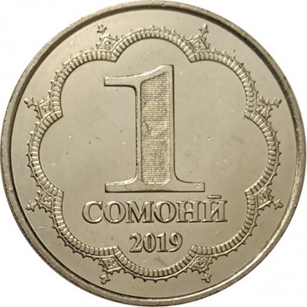 Таджикистан 1 сомони 2019 год