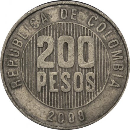 Колумбия 200 песо 2008 год - Национальный орнамент