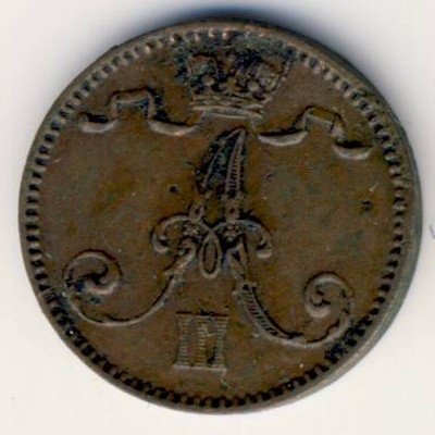 Финляндия 1 пенни 1892 год