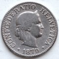 Швейцария 10 раппенов 1879 год