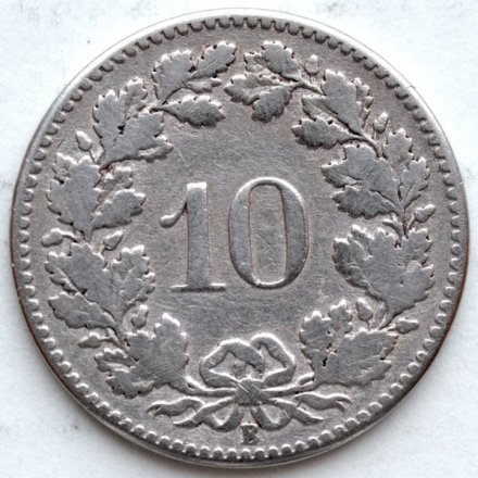 Швейцария 10 раппенов 1879 год