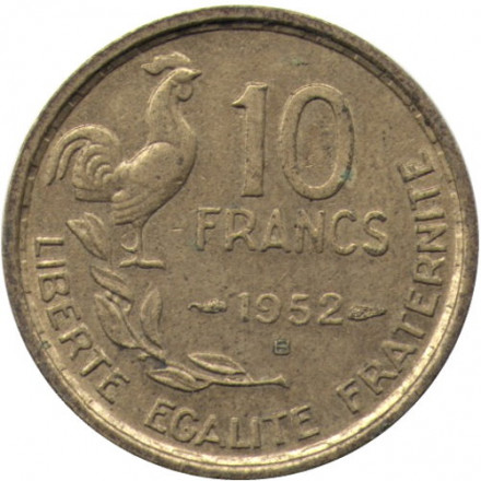 Франция 10 франков 1952 год (B)