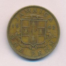 Ямайка 1 пенни 1942 год