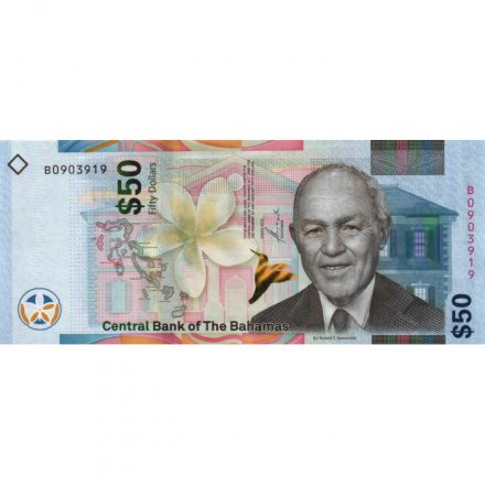 Багамские острова 50 долларов 2019 год - Сэр Роланд UNC