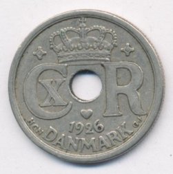 Дания 25 эре 1926 год - Король Кристиан X