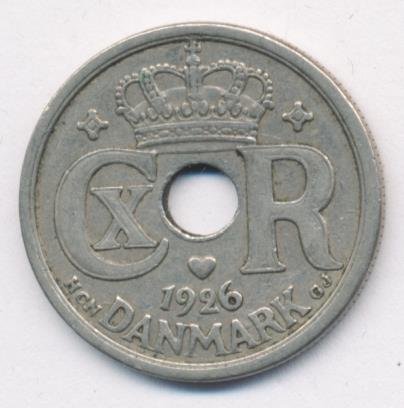 Дания 25 эре 1926 год - Король Кристиан X